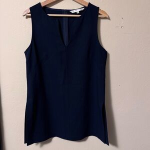 Trina Turk Jalisa Luxe Drape Sleeveless Top in Indigo Size 8